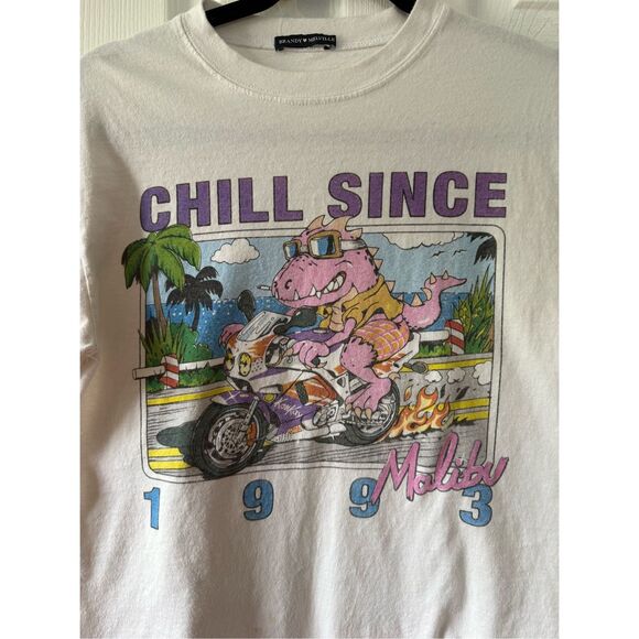 Brandy Melville Chill Since 1993 Malibu Graphic Tee Shirt - Picture 3 of 5